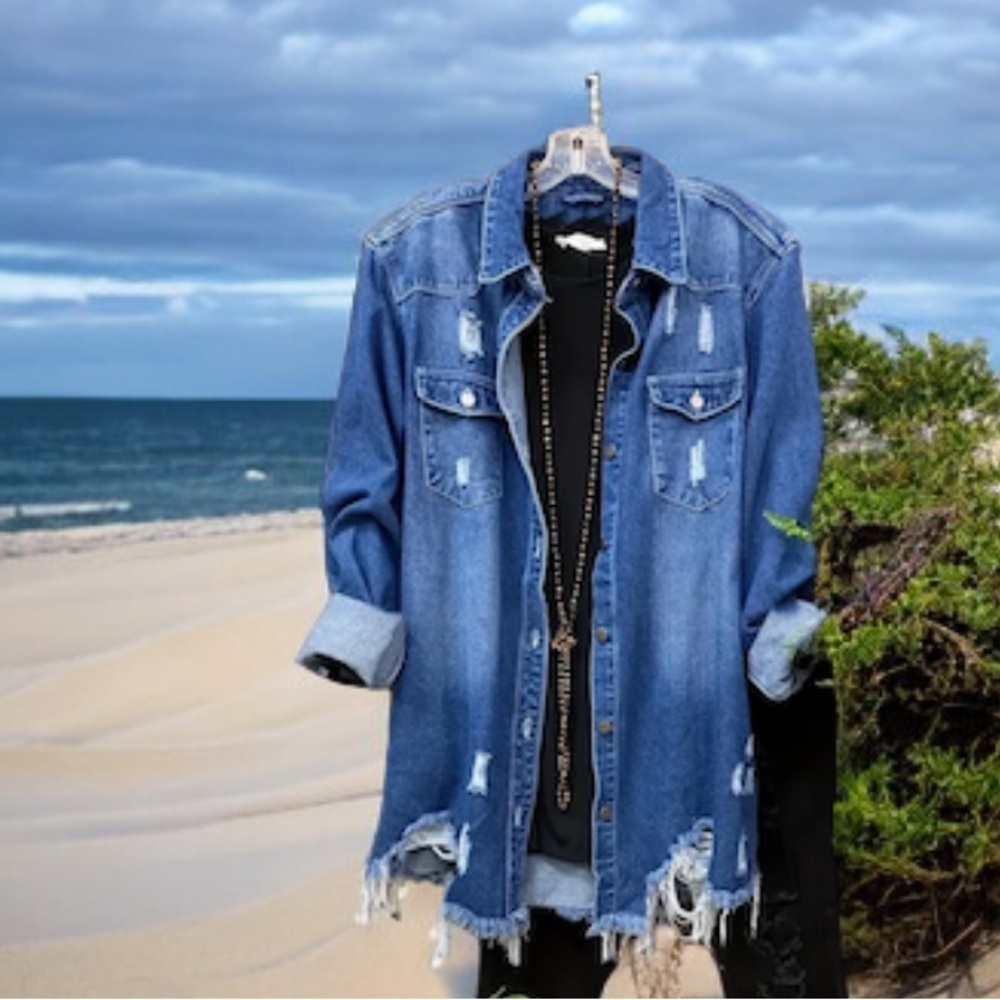Jean button down Jacket - Picture 1 of 6